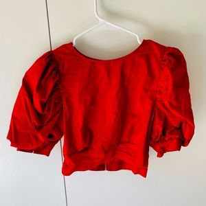 Forever 21 crop top with puffy sleeves